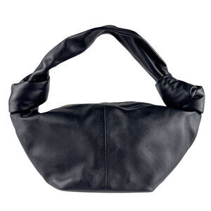 Bottega Veneta Double Knot Leather Handbag Black